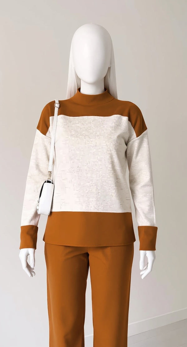 Men's Maroon Black and White Cut and Sew Kangaroo Hoodie